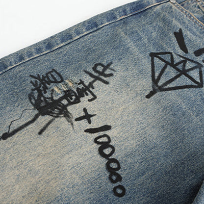 Fordare Bear Graffiti Oversized Jeans