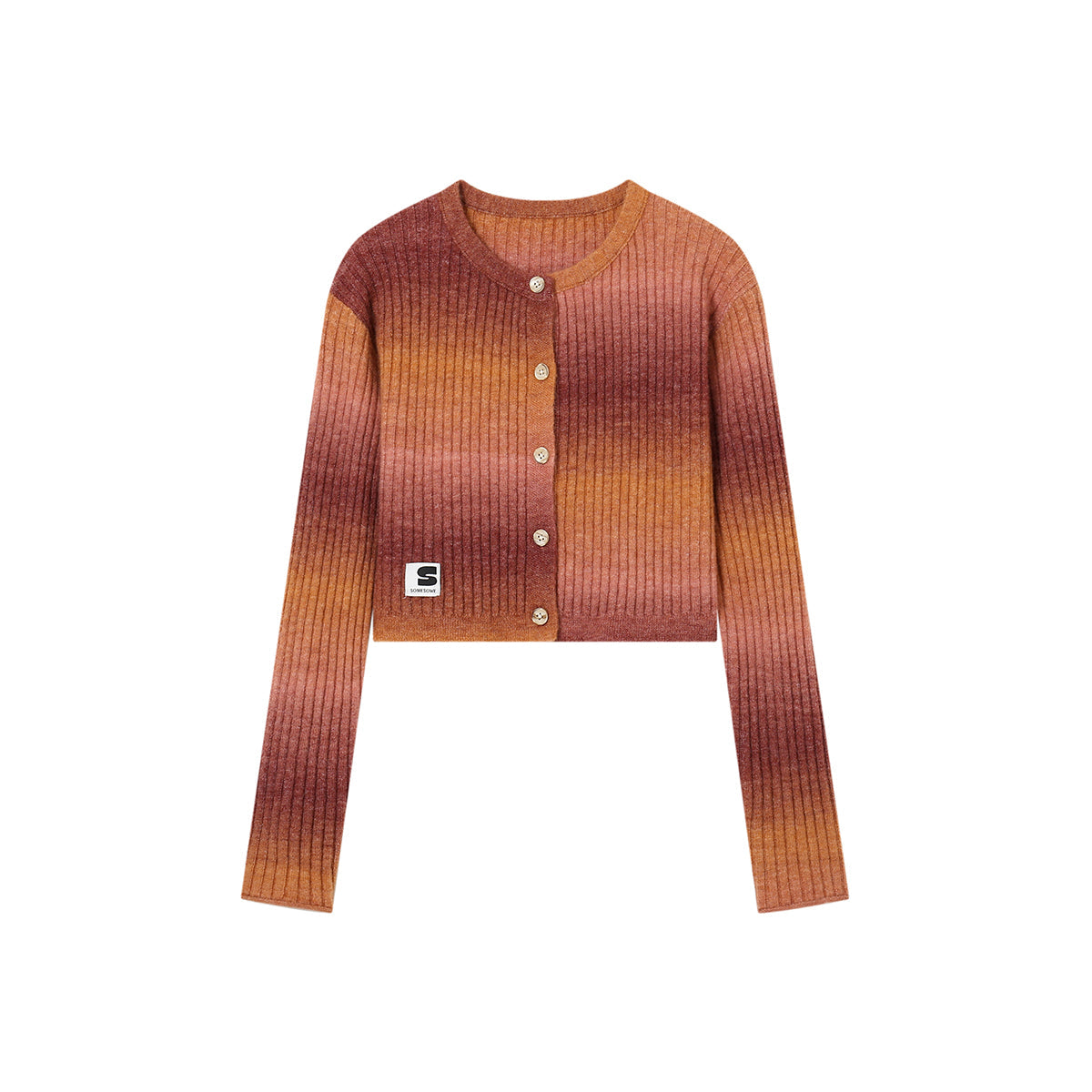 SomeSowe Island SunSet Gradient Knit Cardigan Orange