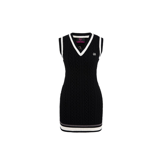 Weird Market X Barbie Contrast Knit Dress Black