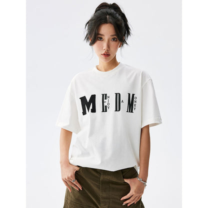 MEDM Big M Knit Logo Tee White