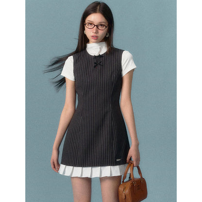 AsGony Color Blocked Striped Dress