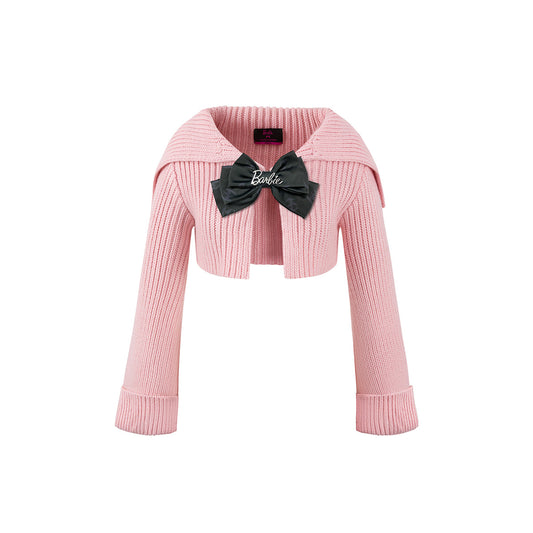 Weird Market X Barbie Cropped Knit Cardigan Pink