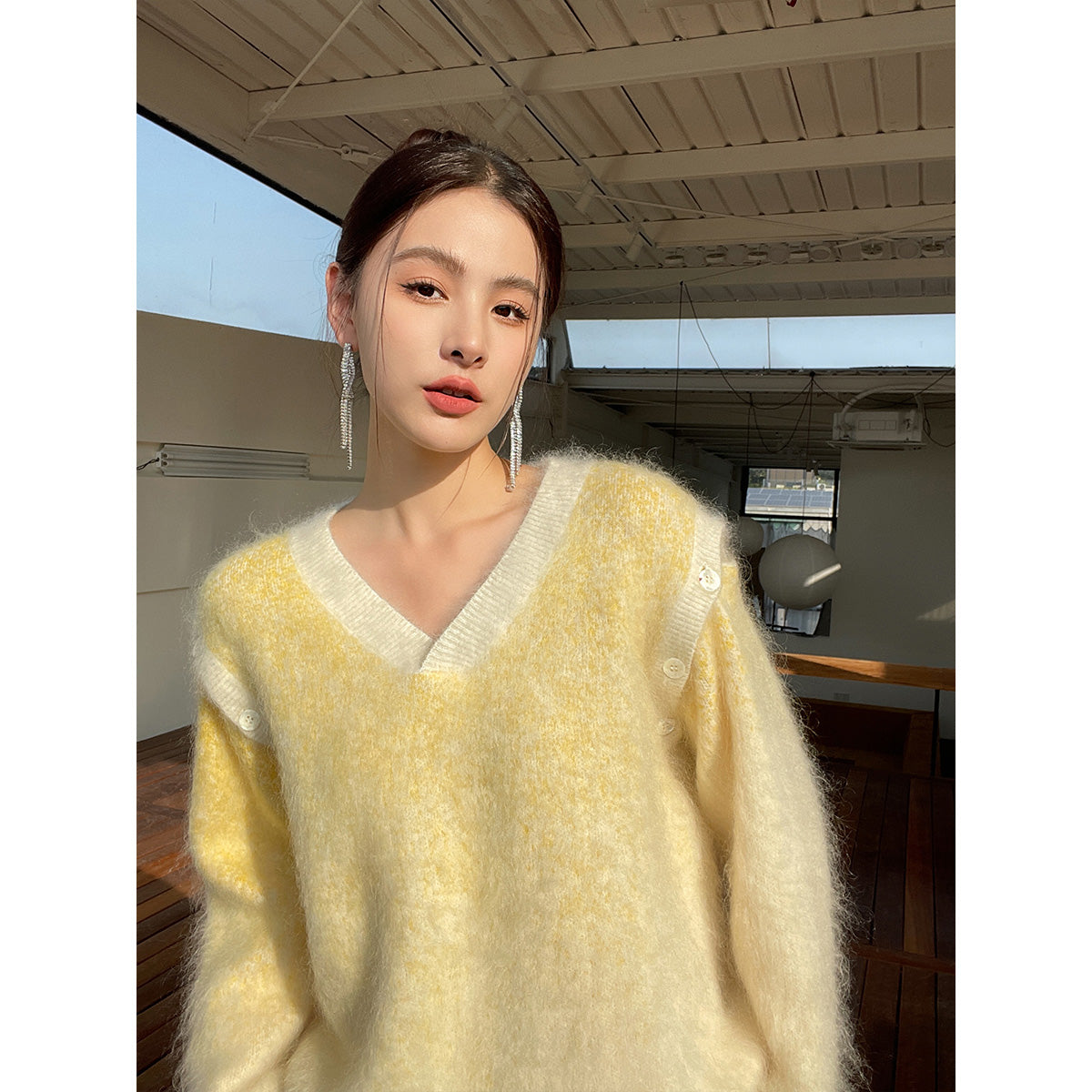 Rumia Rifle Gradient Sweater Yellow