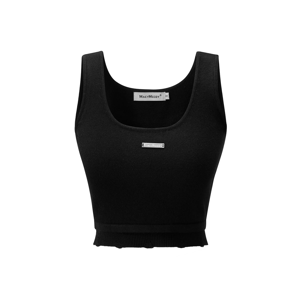 MacyMccoy Knitted U-Neck Slim Vest Black