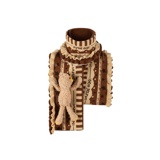 13De Marzo Doozoo Cake Knit Scarf Brown