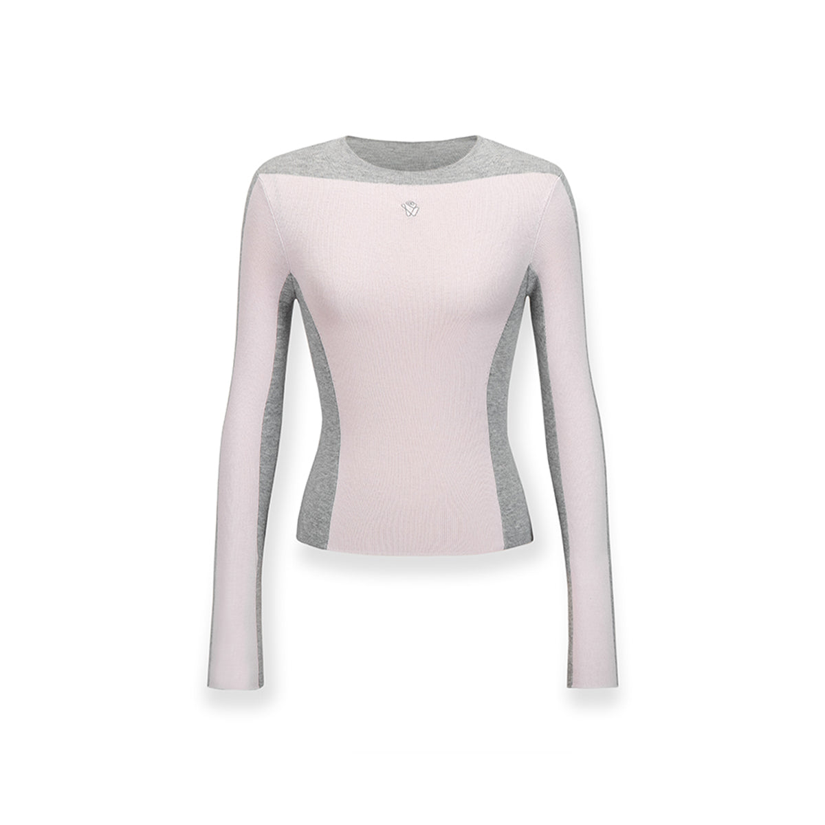 NotAwear Color Blocked Knit Woolen Slim Top Pink