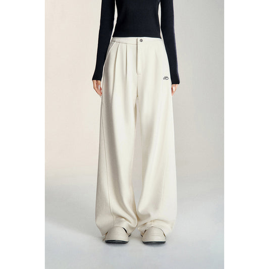 MacyMccoy Chenille Draped Wide-Leg Pants White