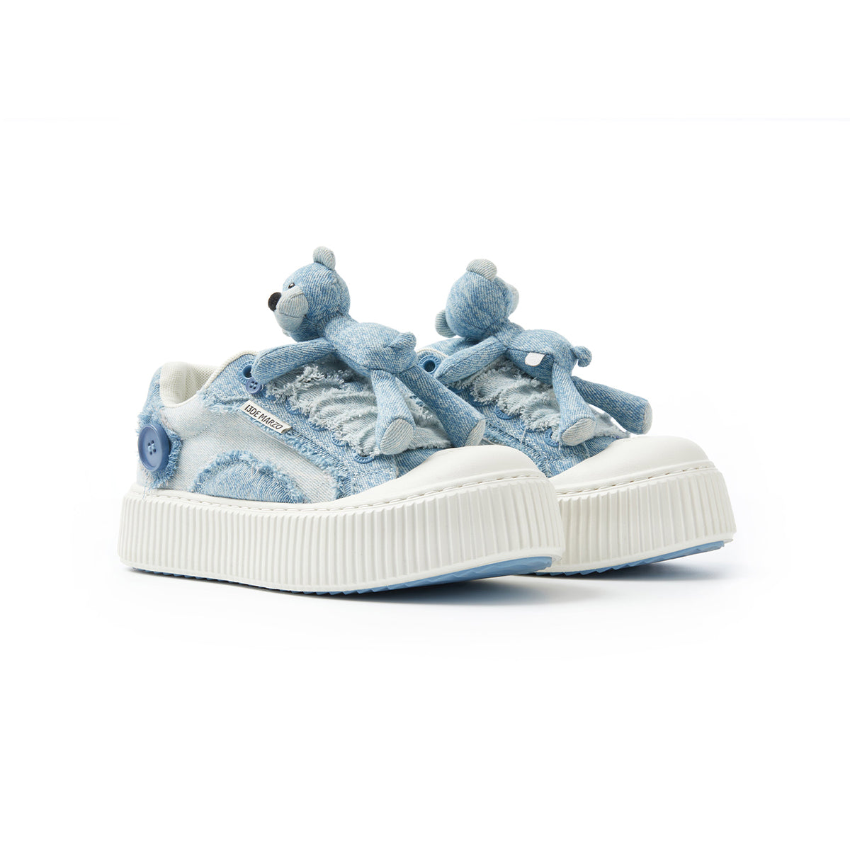 13De Marzo Plush Bear Denim Biscuits Sneaker Blue