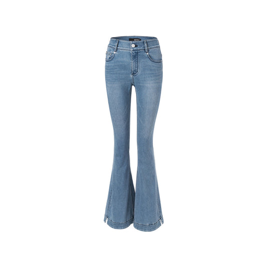 Cottia Split Cutting Flare Jeans Blue