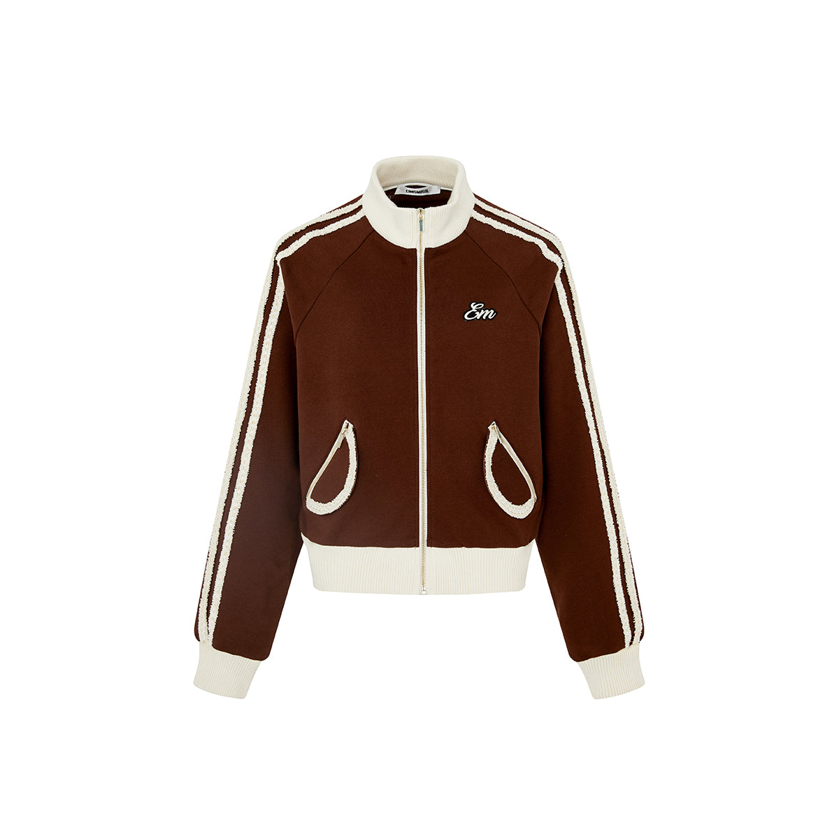 Eimismosol Color Blocked Sports Jacket Brown