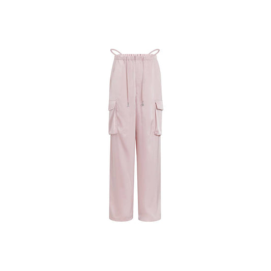 Three Quarters Pockets Cargo Pants Pink