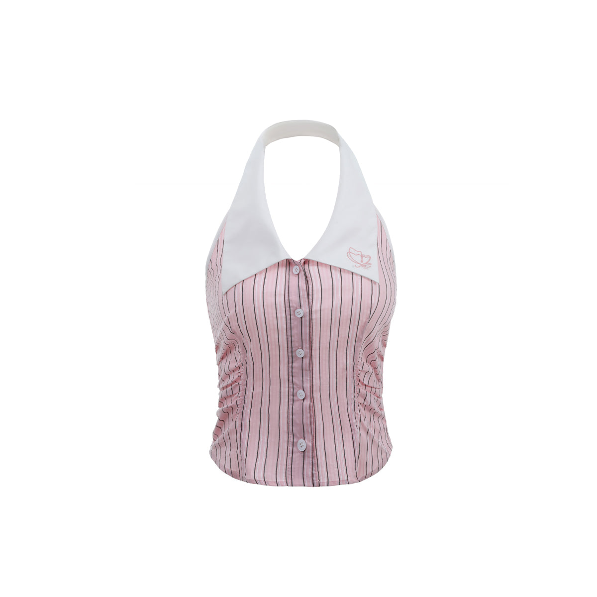 Via Pitti Color Blocked Striped Vest Pink