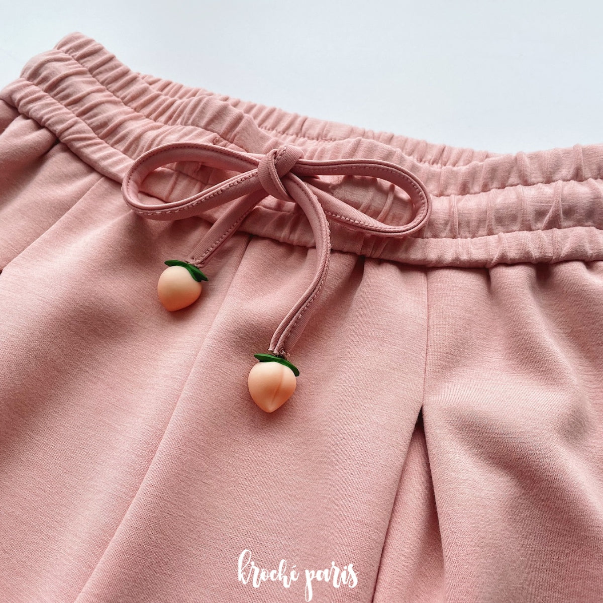 Kroche Peach Belt Wide Leg Pants Pink