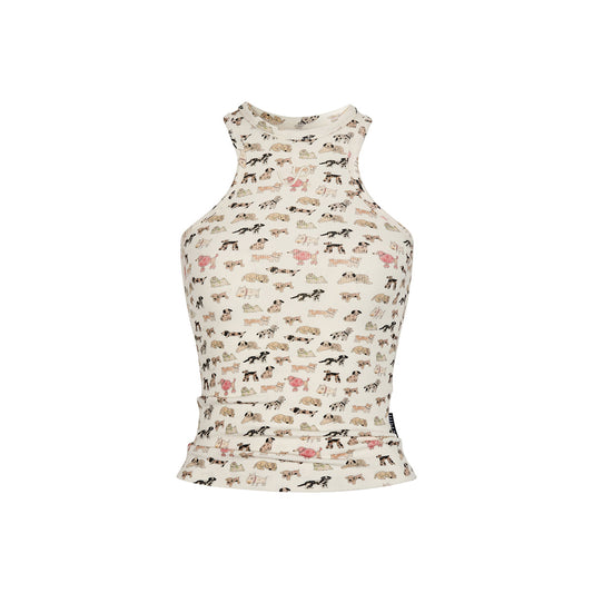 Via Pitti Puppy Cartoon Printed Vest