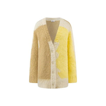 Rumia Dewar Knitted Cardigan Yellow And Camel