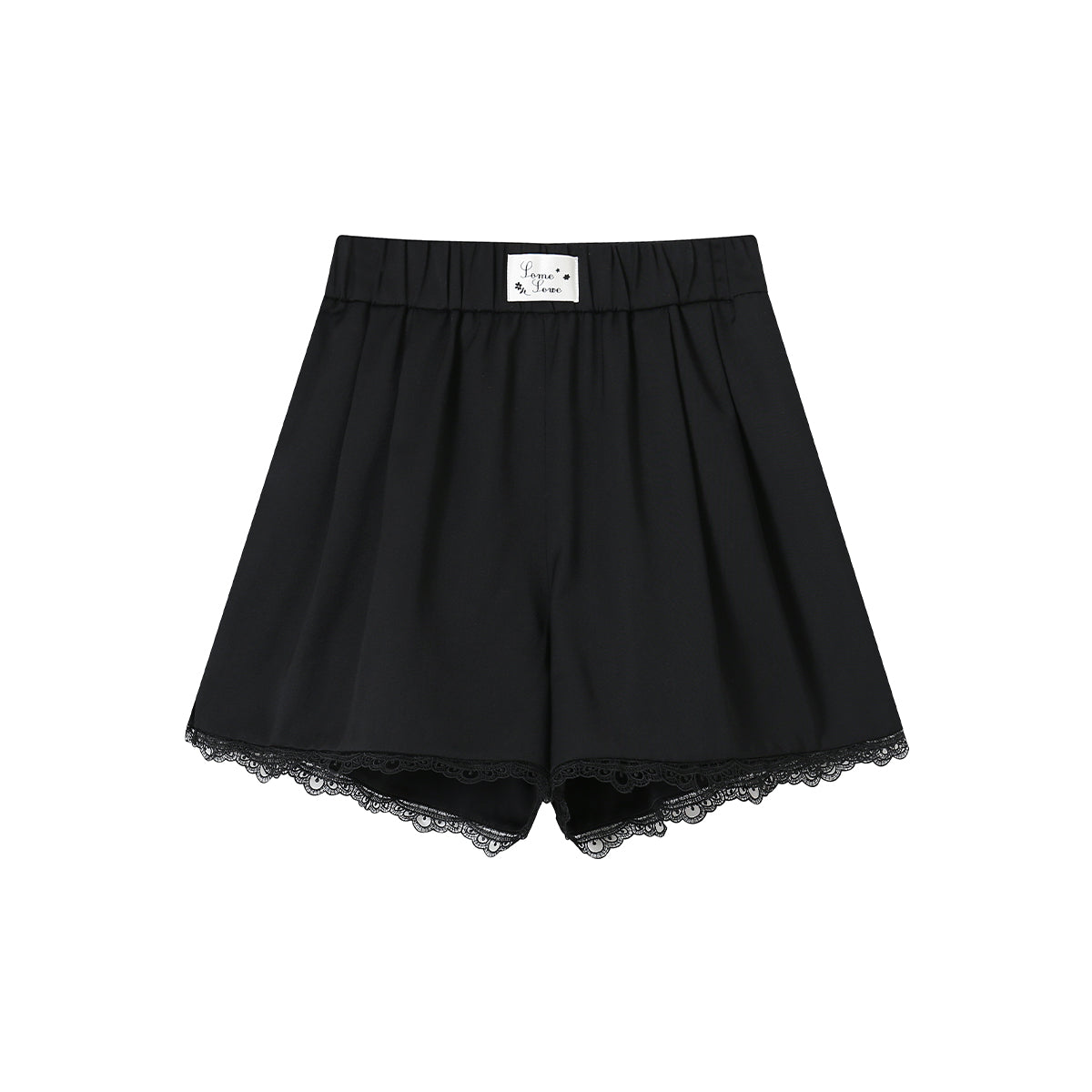 SomeSowe Lace Edge Casual Shorts Black