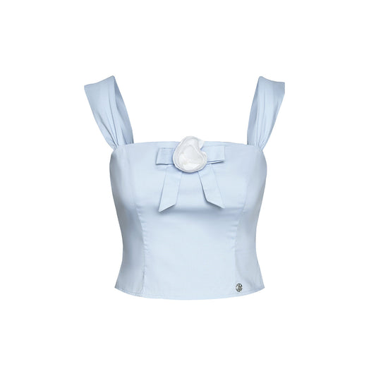 Kroche 3D Bow Rose Sling Vest Blue