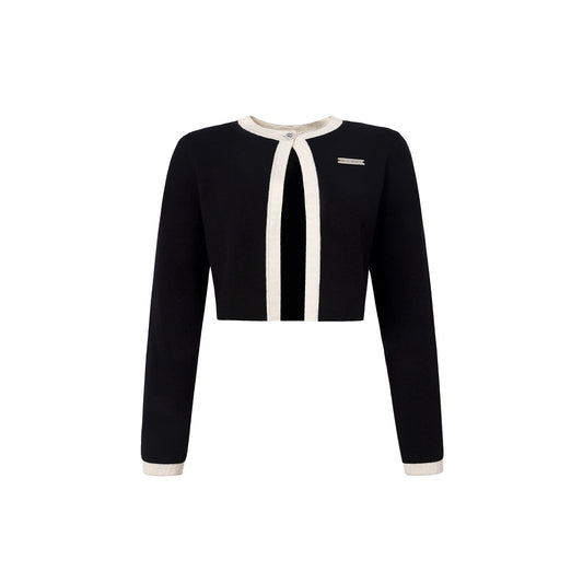 Diana Vevina Colour Block Knit Jacket Black