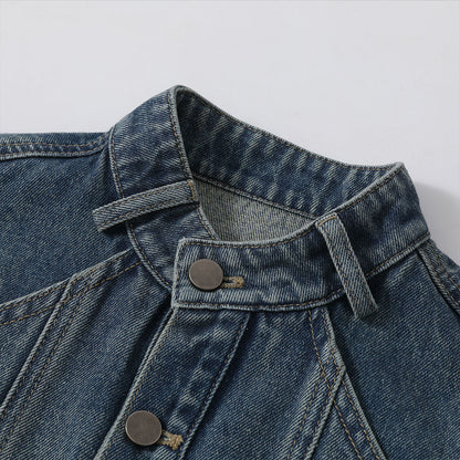 Three Quarters Vintage Washed Denim Jacket