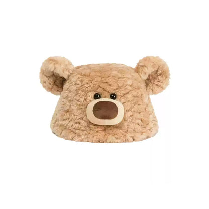 13De Marzo Bear Doll Fuzzy Bucket Hat Khaki