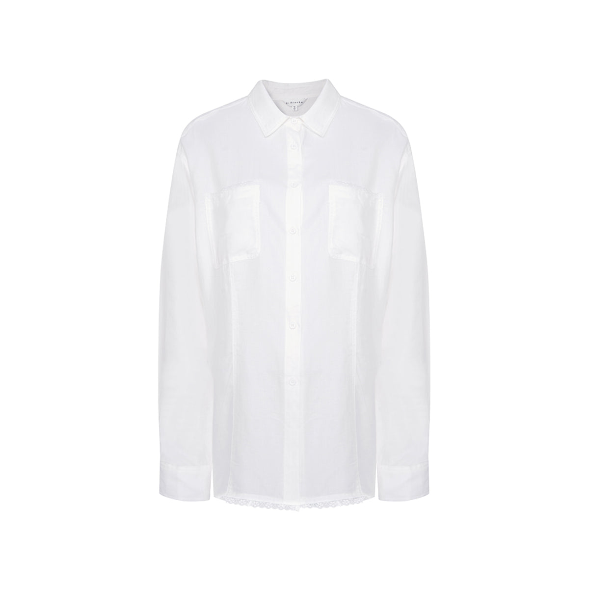 Kroche Lace Patchwork Oversize Shirt White