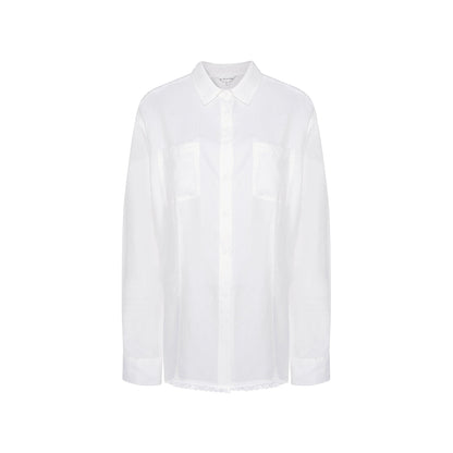 Kroche Lace Patchwork Oversize Shirt White