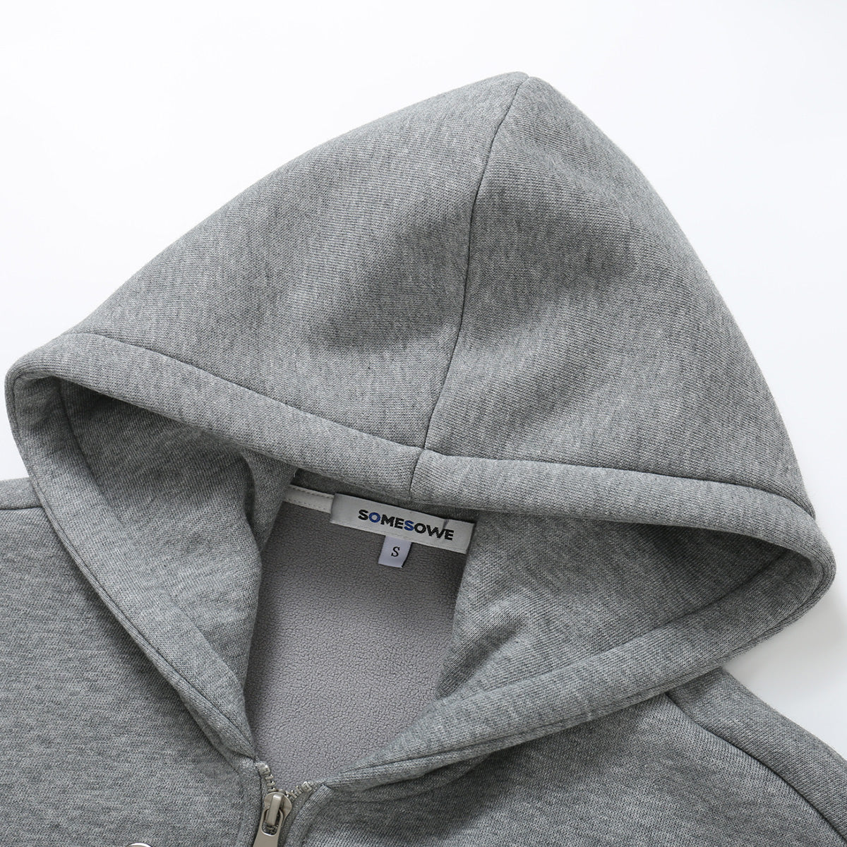 SomeSowe Button-Up Hooded Top Jacket Grey