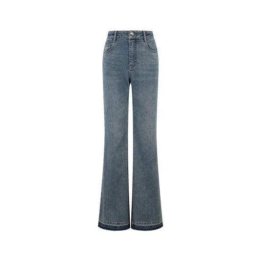 Three Quarters Destroy Edge Flare Jeans