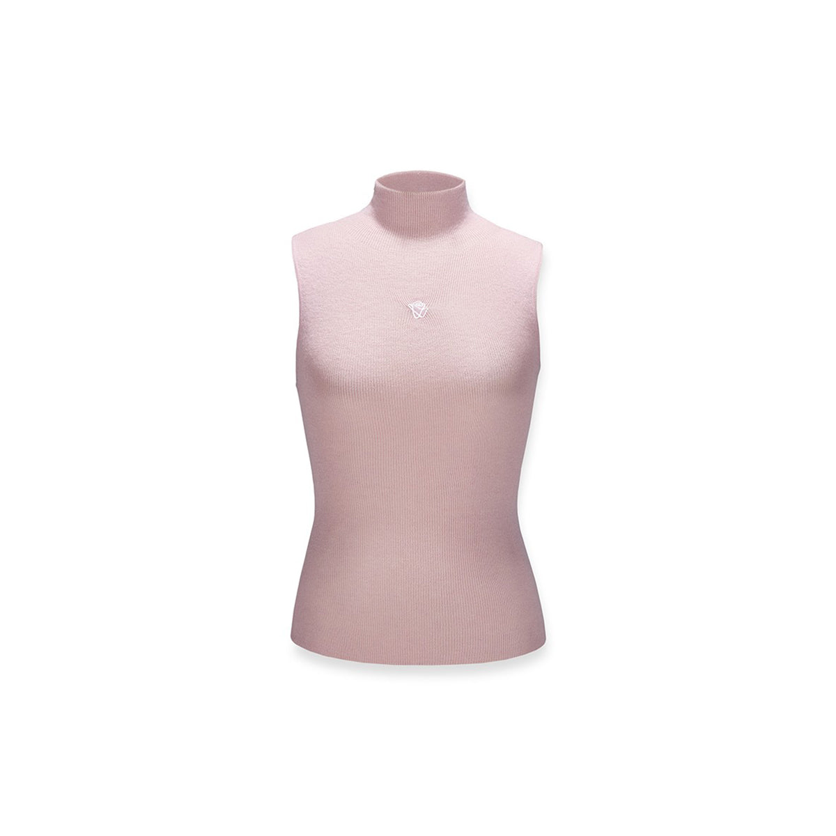 NotAwear Logo Embroidery Turtleneck Woolen Vest Pink