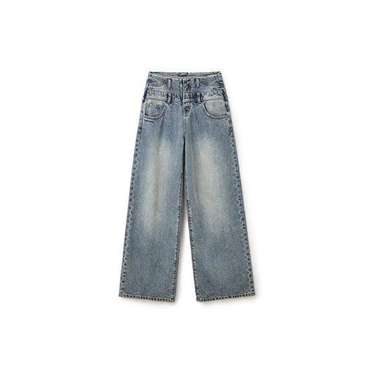 NotAwear Double Waist High Waist Straight-Leg Jeans