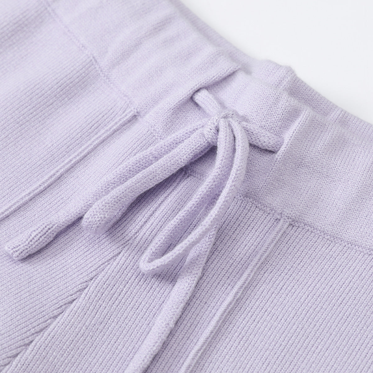 Three Quarters Oversized Straight-Leg Knit Pants Purple