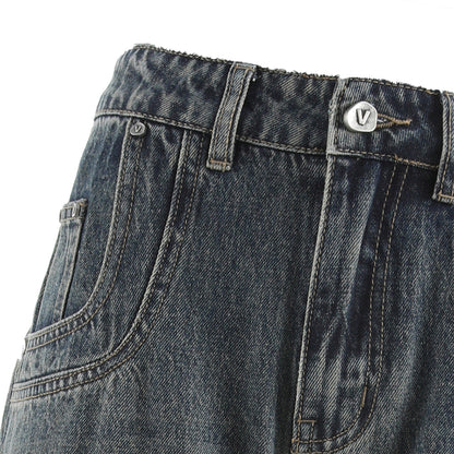 Via Pitti 3D Big Pocket Denim Jeans Wash Blue