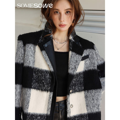 SomeSowe Color Blocked Checkered Jacket