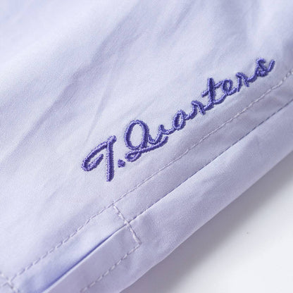 Three Quarters Logo Embroidery Shorts Purple