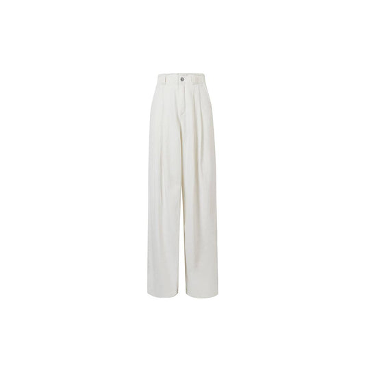 Three Quarters Rough Edge Straight-Leg Jeans White