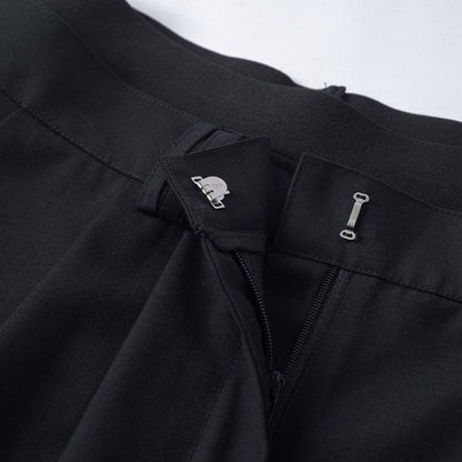 Three Quarters Logo Double Waist Straight-Leg Pants