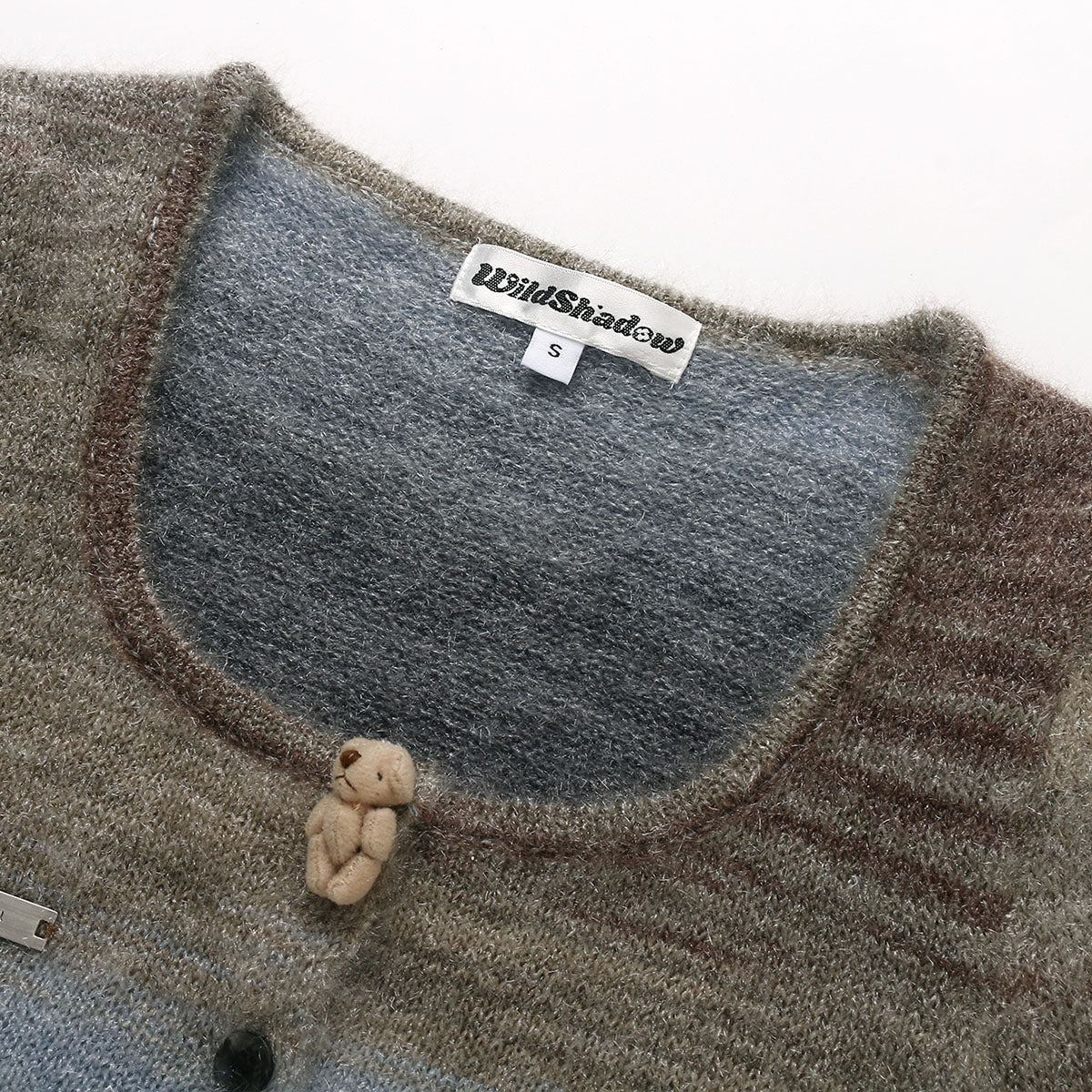 Wildshadow Teddy Bear Gradient Faded Knit Crop Top