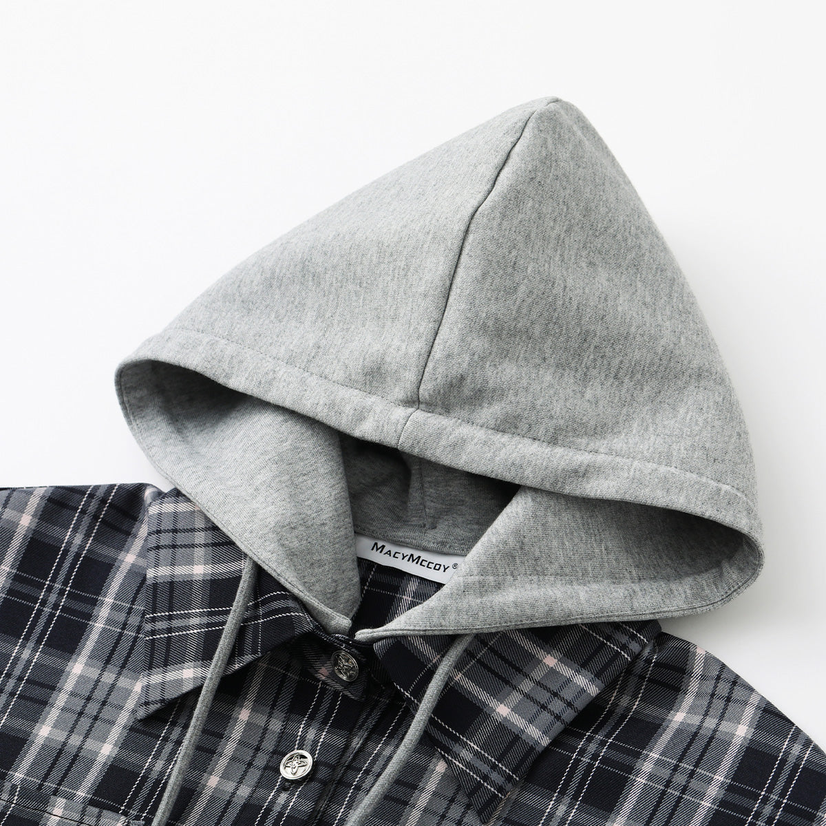 MacyMccoy Detachable Hooded Checkered Shirt