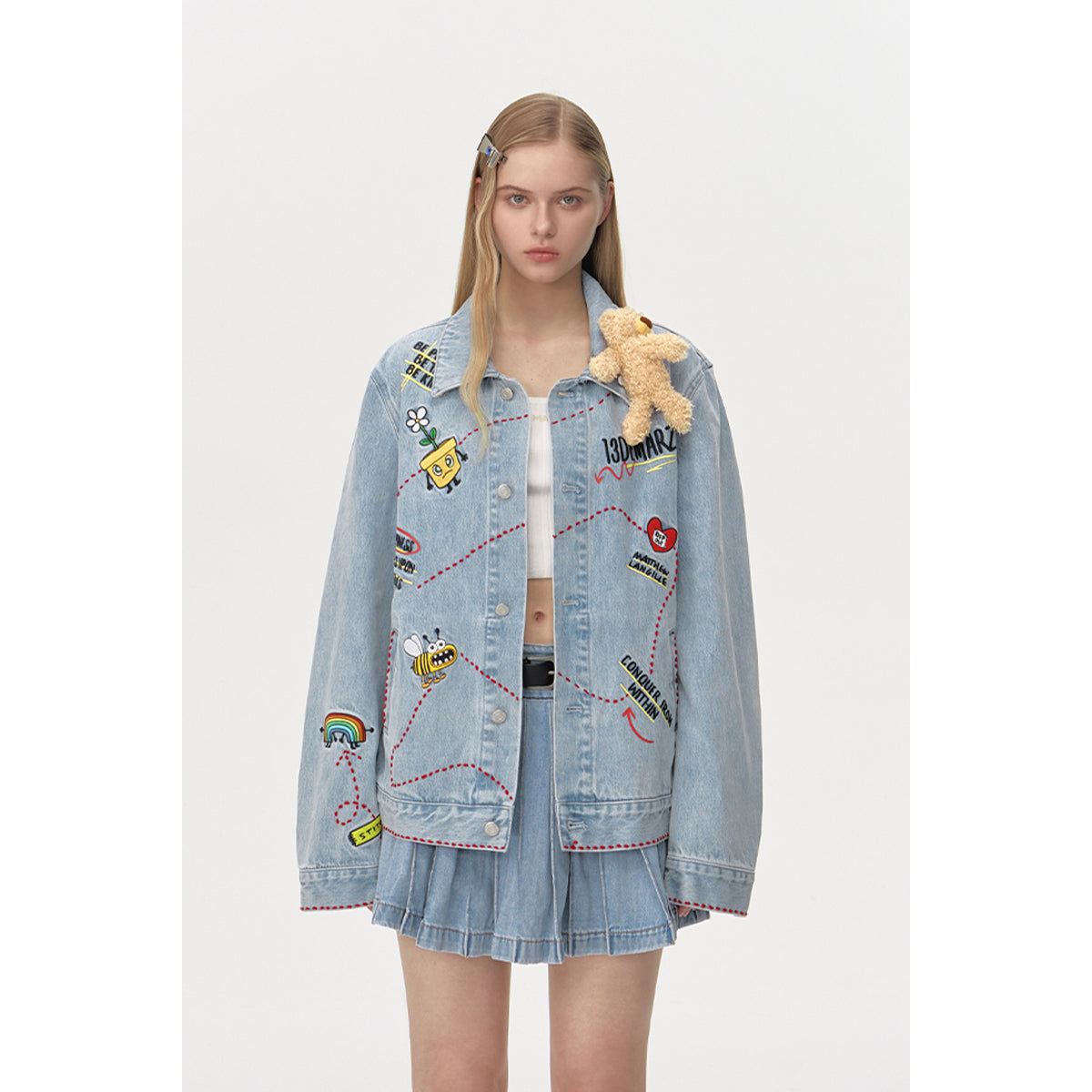 13De Marzo X Matthew Langille Travel Bear Denim Jacket