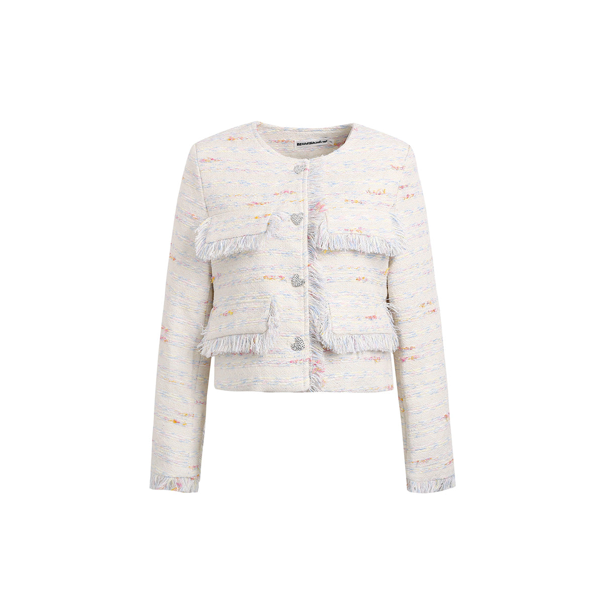 Wildshodow Tassel Colorful Tweed Jacket White