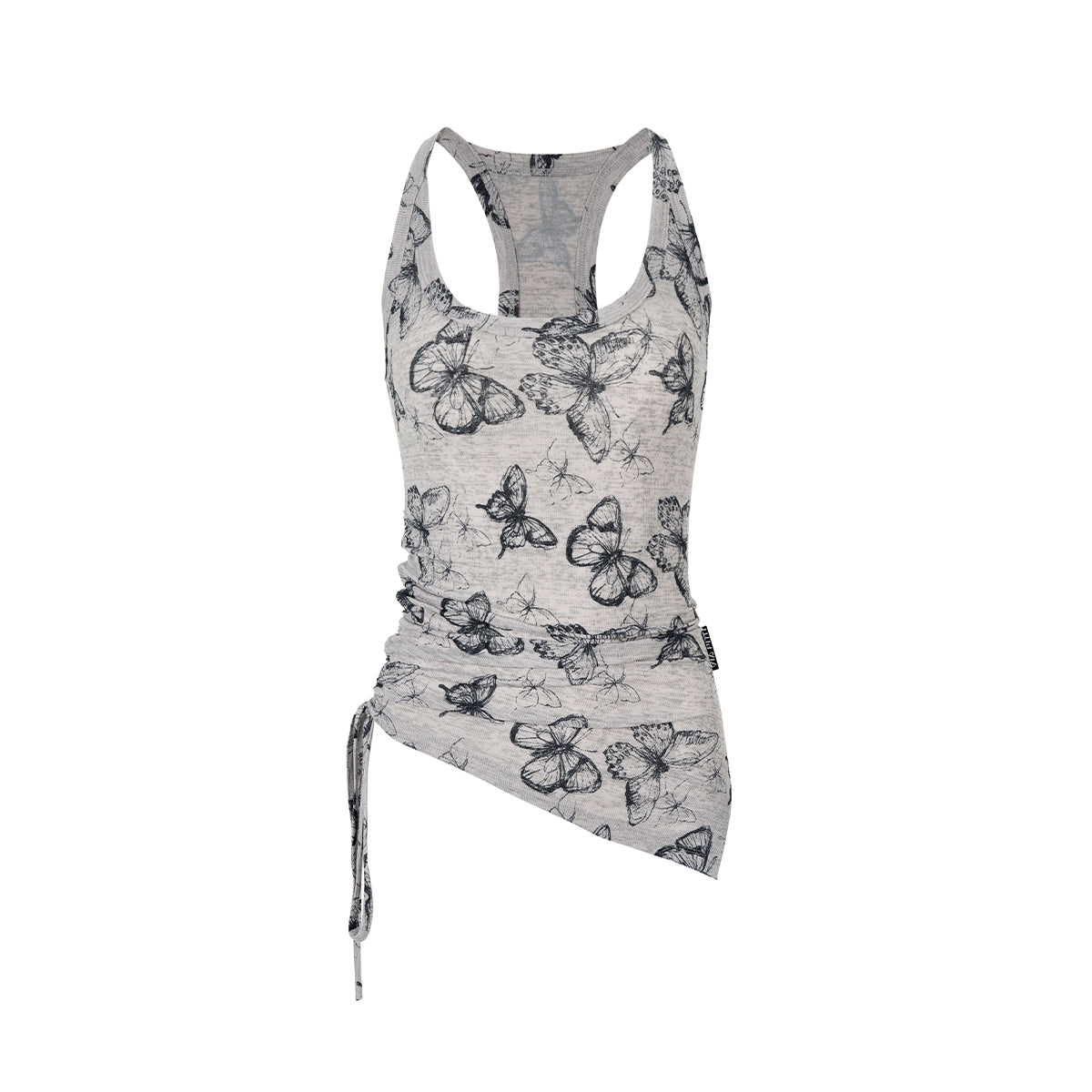 Via Pitti Versatile Printed Drawstring Vest Gray