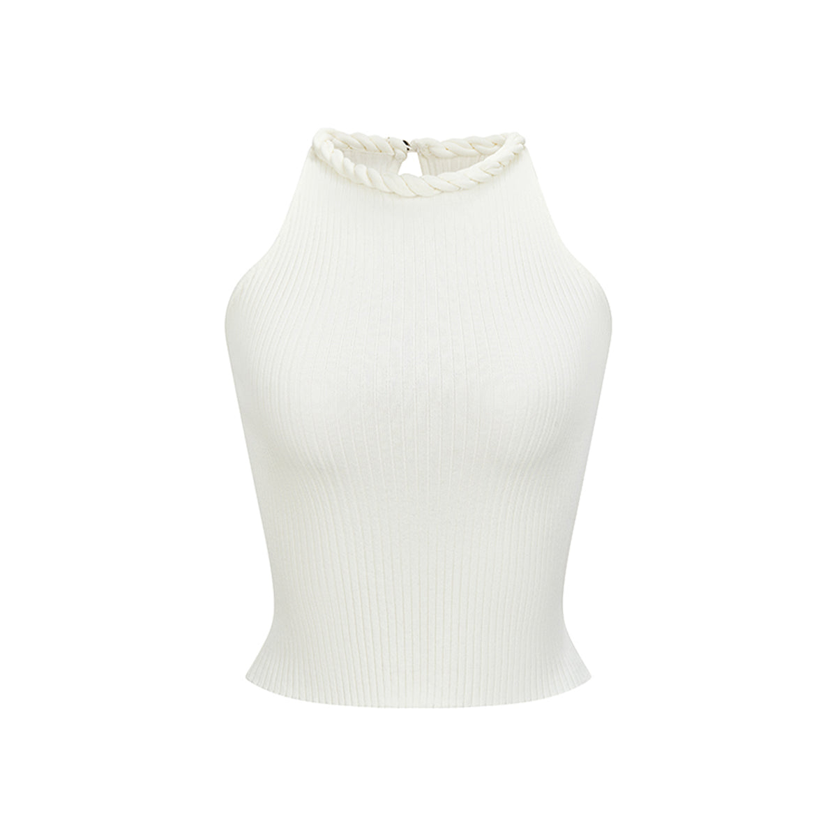 Anno Mundi Knotted Neck Cropped Vest White