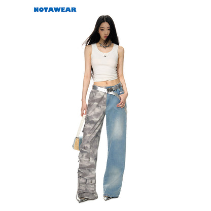 NotaWear Camouflage Patchwork Denim Jeans