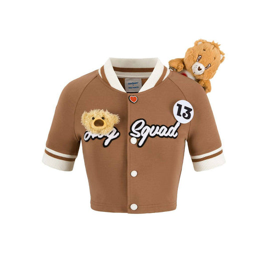 13De Marzo X Care Bears Hug Squad Baseball Top Brown