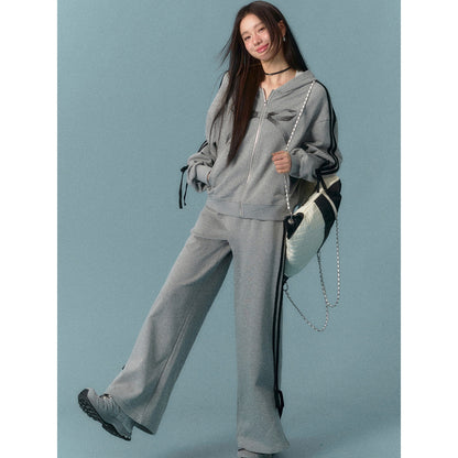 AsGony Bow-Knot Casual Sweat Pants