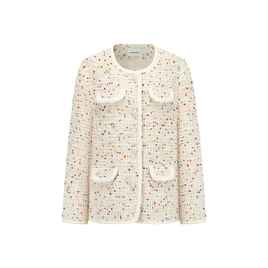 Alexia Sandra Rainbow Sprinkle Dots Tweed Jacket