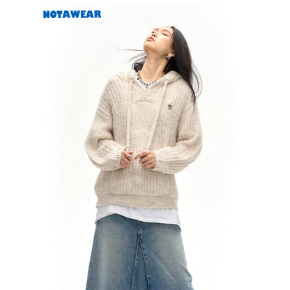 NotAwear Alpaca Fiber Hooded Sweater Cream