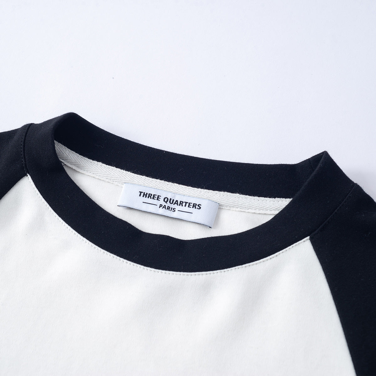 Three Quarters Hotfix Logo Raglan Sleeve Tee Black