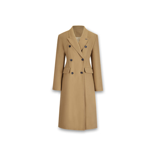 NotAwear Woolen Nipped Waist Oversized Coat Camel