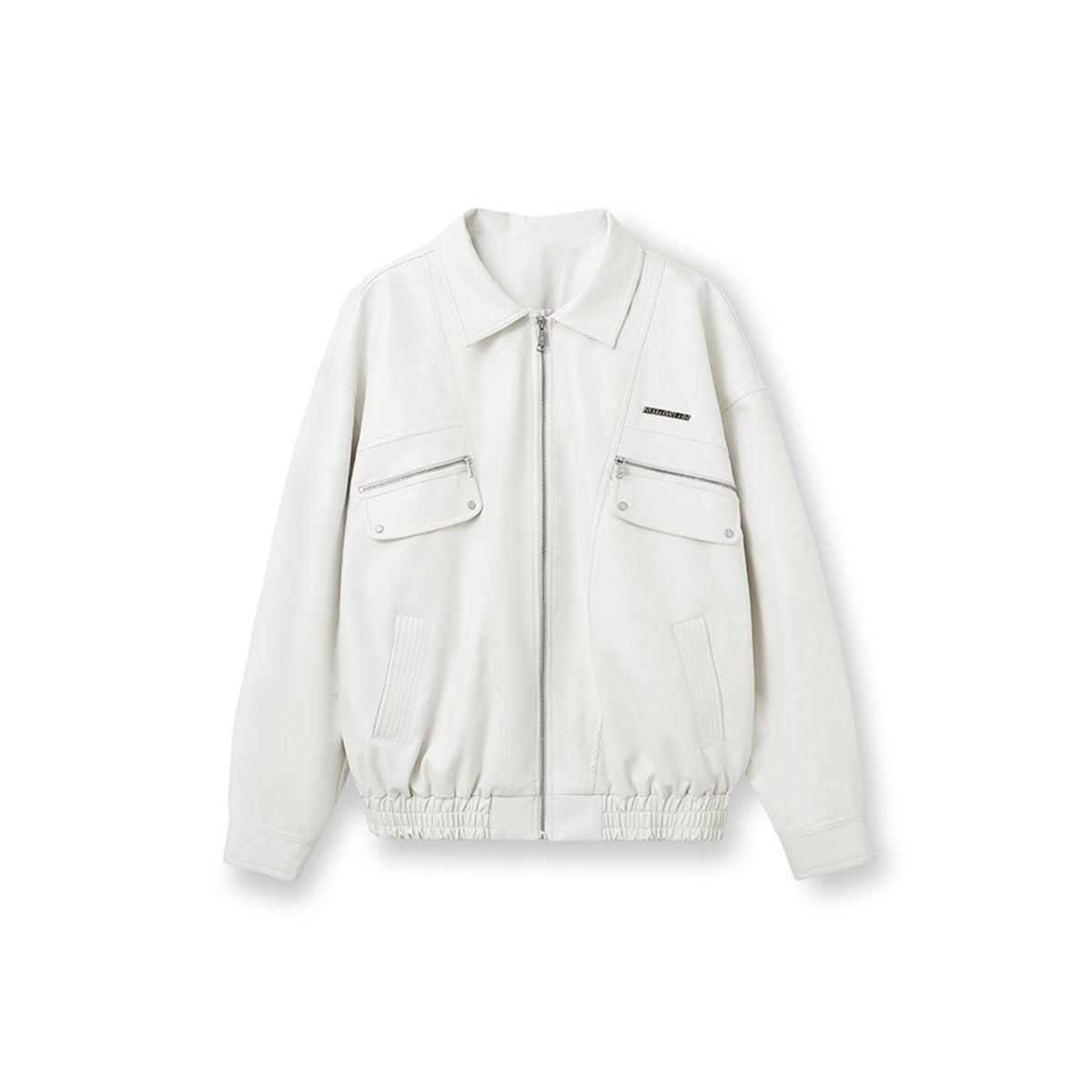 NotAwear Vintage Zipper Leather Jacket White